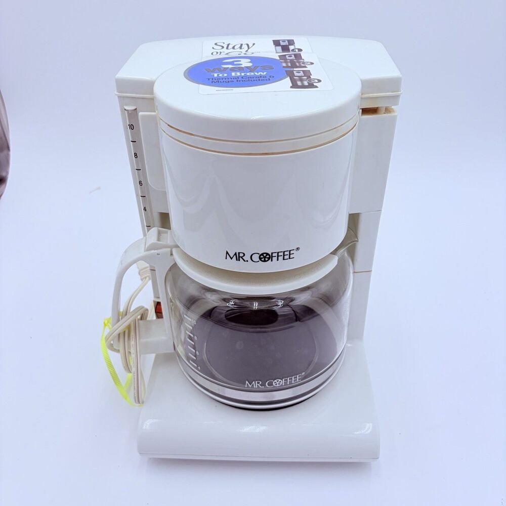 Mr. Coffee AD4 4 Cup Coffee Maker White Switch Model Vintage
